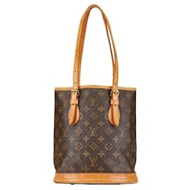 Louis Vuitton-Louis Vuitton Monogram Petit Bucket PM Tote Bag-Brown