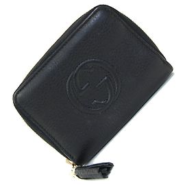 Estojo para moedas Gucci Soho G entrelaçado Preto