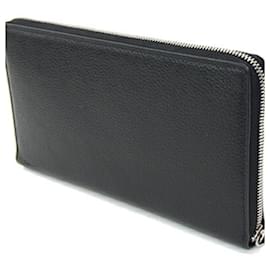 Balenciaga-Balenciaga Round Long Wallet in Black Leather-Black