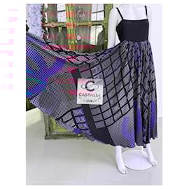 Chanel-Chanel 12K$ Astonishing CC Giant Logo Maxi Silk Dress 40 FR-Black