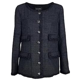 Chanel-Iconic Globalization Ad Campaign Black Tweed Jacket-Black