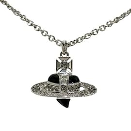 Vivienne Westwood-Vivienne Westwood Diamante Heart Necklace-Black,Silvery