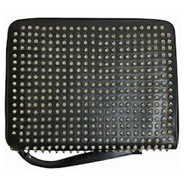 Christian Louboutin-Christian Louboutin CRIS CASE Spike Mix Clutch Bag-Black