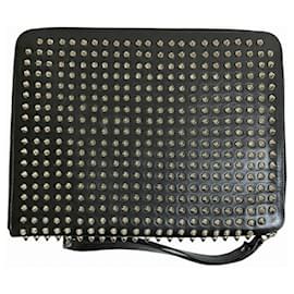 Christian Louboutin-Christian Louboutin CRIS CASE Spike Mix Clutch Bag-Black