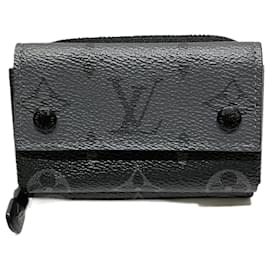 Louis Vuitton-Louis Vuitton Monogram Eclipse Reverse Zippy Organizer-Brown,Black