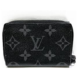 Louis Vuitton-Louis Vuitton Monogram Eclipse Reverse Zippy Organizer-Brown,Black