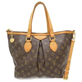 Louis Vuitton-Louis Vuitton Monogram Palermo PM Handbag-Brown,Monogram