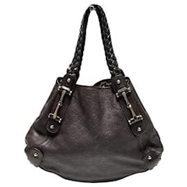 Gucci-Gucci Guccissima Horsebit Tote Shoulder Bag-Brown