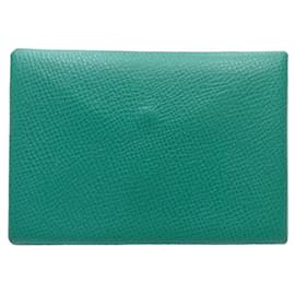 Hermès-Hermes Epsom Leather Coin Purse-Light green