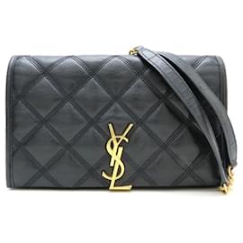 Yves Saint Laurent-Yves Saint Laurent Black Quilted Leather Shoulder Bag-Black