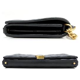 Yves Saint Laurent-Yves Saint Laurent Black Quilted Leather Shoulder Bag-Black