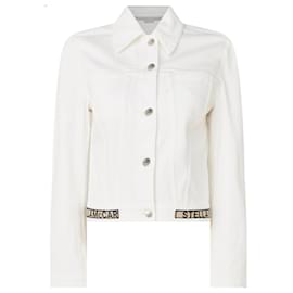 Stella Mc Cartney-Stella Mc Cartney logo stripe denim jacket-White