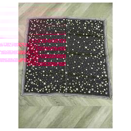 Chanel-Chanel 90cm silk square-Dark red