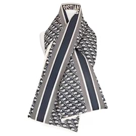 Dior-Dior oblique scarf neck warmer-Navy blue