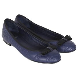 Dior Ballerinas Navy Blue Cannage Leather 40.5 Navy blue