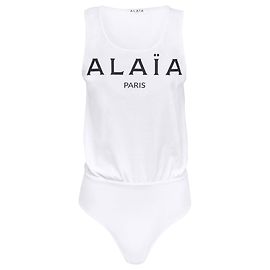 Body tipo top Alaïa blanco de algodón talla 42 Blanco