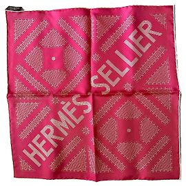 Lenço Gavroche 45 Hermès de seda rosa Rosa