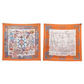 Hermès Silk Square 90 Orange Orange