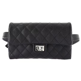 Chanel Belt Bag Black Grained Leather Black