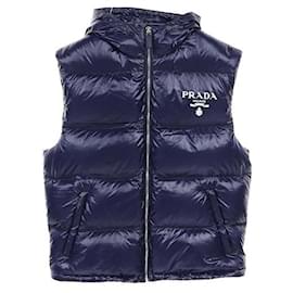 Prada-Prada M sleeveless down jacket-Navy blue