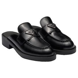 Prada Schokoladenloafers 38 Schwarz