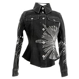 Veste en denim anthracite Chanel Gris