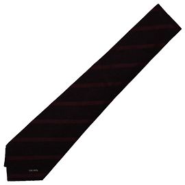 Gravata Chanel de seda bordeaux com listras Bordeaux
