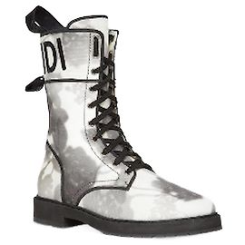 Fendi Tie-Dye Canvas Ankle Boots White 36 White
