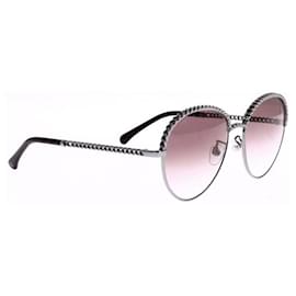 Chanel-Chanel Bordeaux Metal Sunglasses -Dark red