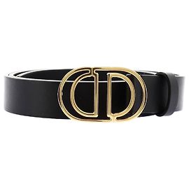 Ceinture Dior Caro CD Loop en cuir noir taille 70 Noir
