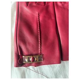 Hermès-Hermès Hapi Gloves-Dark red