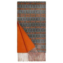 Hermès-Hermès monogrammed scarf-Orange