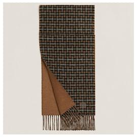 Hermès-Hermès monogrammed scarf-Brown