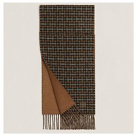 Cachecol monogramado Hermès Marrom