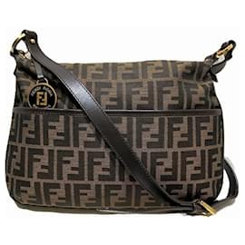 Fendi-Fendi Zucca 8BT190 Shoulder Bag-Brown