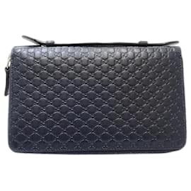 Gucci-Gucci Navy Leather Long Wallet-Navy blue