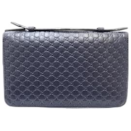 Gucci-Gucci Navy Leather Long Wallet-Navy blue