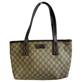 Gucci-Gucci GG Supreme Handbag-Beige,Dark brown