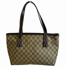 Gucci-Gucci GG Supreme Handbag-Beige,Dark brown