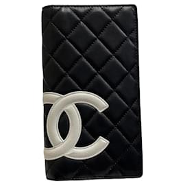 Chanel-Chanel Cambon Line Matelasse Bi-fold Wallet-Black,Pink