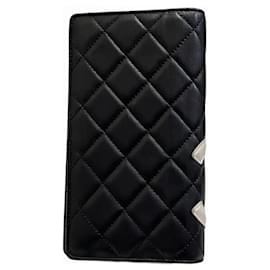 Chanel-Chanel Cambon Line Matelasse Bi-fold Wallet-Black,Pink