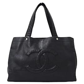 Chanel-Chanel Wild Stitch Black Leather Tote Bag-Black