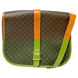 Céline-Celine Macadam Shoulder Bag-Brown