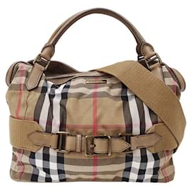 Burberry-Burberry Light Brown Canvas Handbag-Light brown