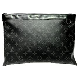Louis Vuitton-Louis Vuitton Monogram Eclipse Clutch Bag-Black,Monogram