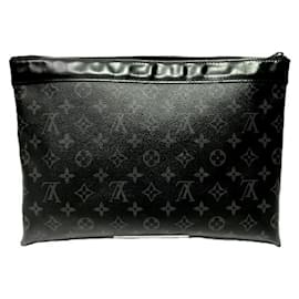 Louis Vuitton-Louis Vuitton Monogram Eclipse Clutch Bag-Black,Monogram