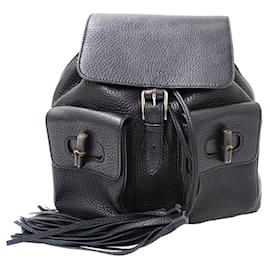 Gucci-Gucci Black Leather Mini Backpack-Black