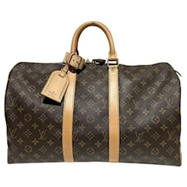 Louis Vuitton-Louis Vuitton Monogram Keepall 45 Bag-Brown,Monogram