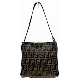 Fendi-Fendi Zucca Shoulder Bag-Brown