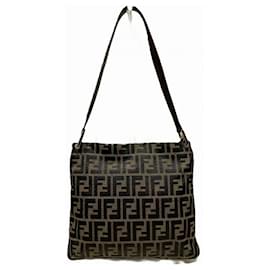 Fendi-Fendi Zucca Shoulder Bag-Brown